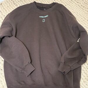 LONELY GHOST Dark Brown Crewneck Sweater
